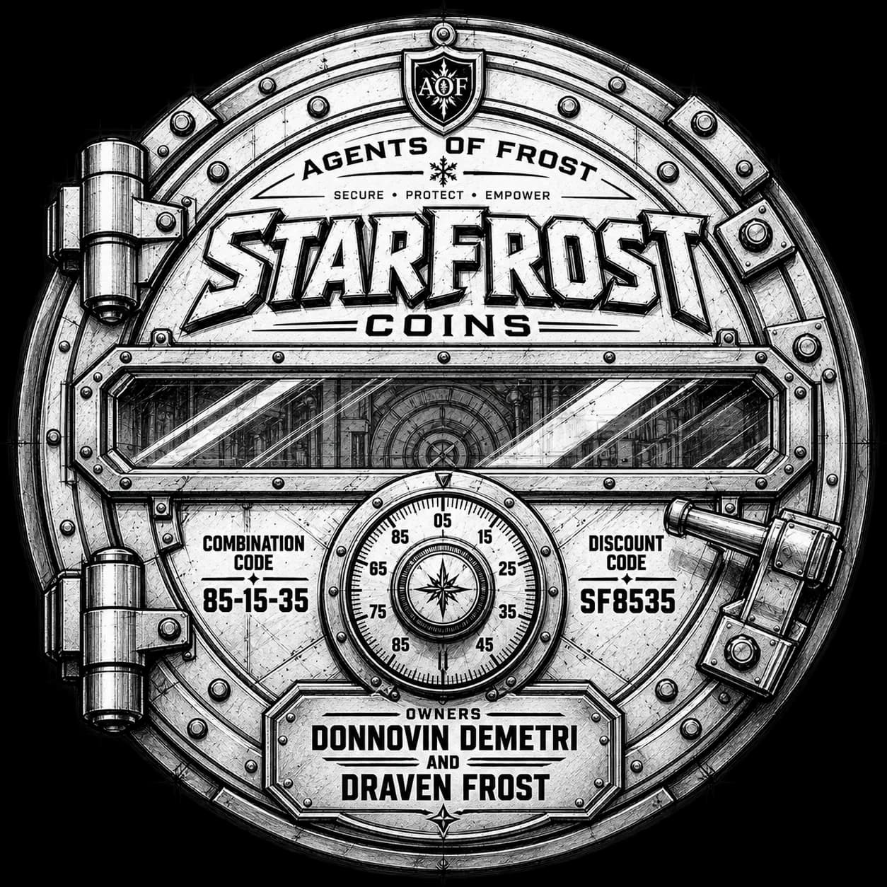 The original Star Frost Coins illustrated vault door